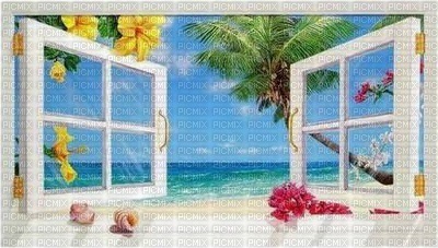 Fenêtre sur plage - PNG gratuit