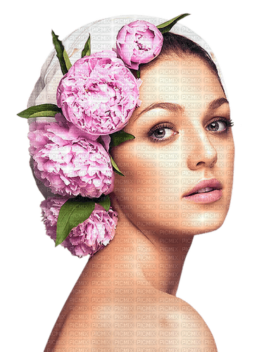 Woman Peony White Green - Bogusia - PNG gratuit