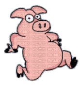runing pork - GIF animé gratuit