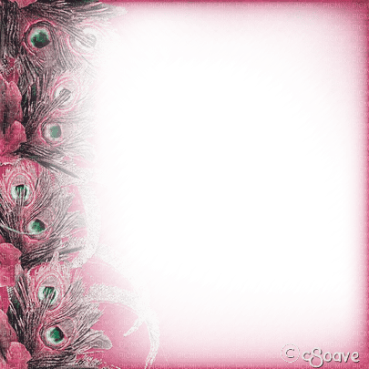 soave frame fantasy peacock feathers pink green - PNG gratuit