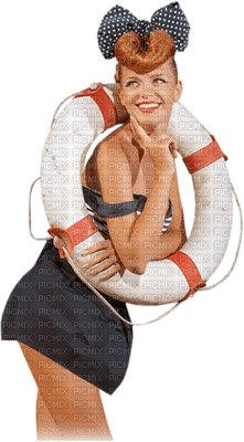 soave woman vintage summer red blue - Free PNG