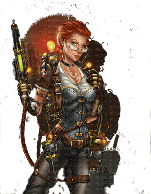 steampunk ghostbusters lady - Free PNG