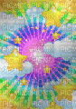 Flashing rainbow circles background - Free animated GIF