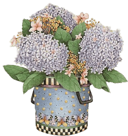 Hortensia.Deco.Fleurs.Pot.Vase.Victoriabea - Free PNG