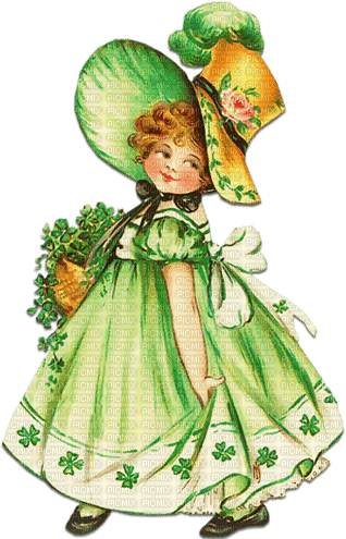soave children vintage st.partick  green girl - 免费PNG