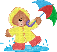 raining day teddy - GIF animado grátis