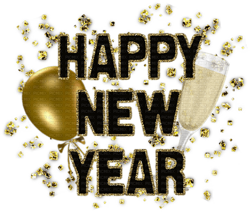 Happy New Year.Text.Deco.Victoriabea - PNG gratuit