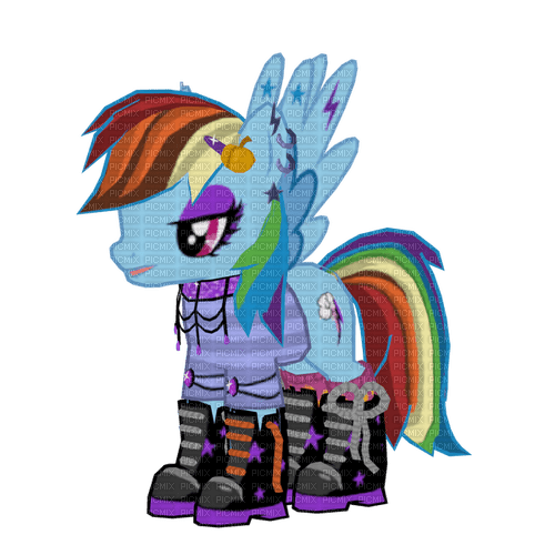 edgy goth emo rainbow dash my little pony - Free PNG