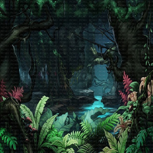 Y.A.M._Fantasy jungle forest background - бесплатно png