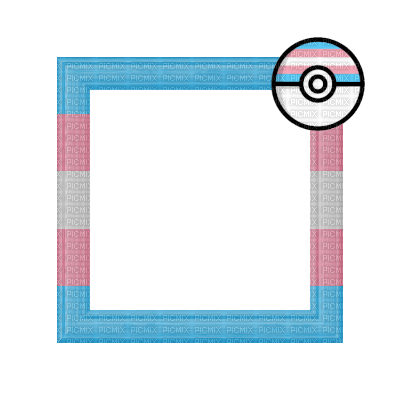 Small Trans Pokeball Pink/Blue Frame - PNG gratuit
