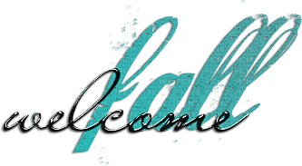 soave text autumn welcome  black teal - bezmaksas png