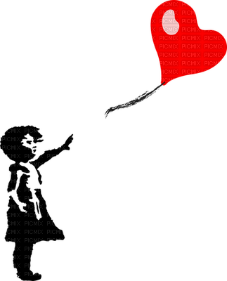 Girl and balloon - PNG gratuit