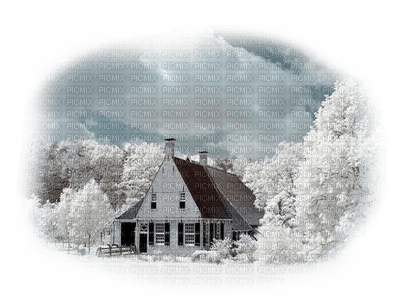 winter hiver house hut maison snow neige - ücretsiz png