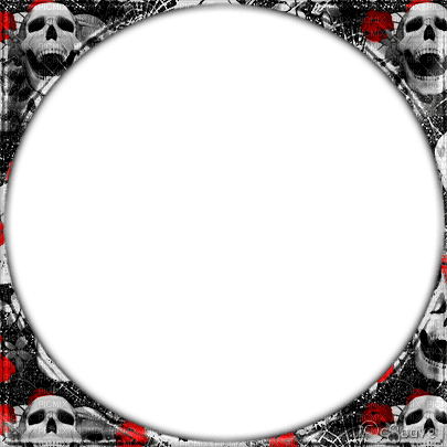 soave frame circle gothic halloween skull flowers - png gratis