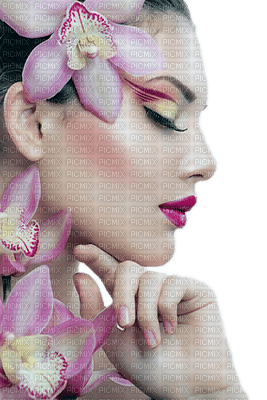 woman flowers femme fleurs - 無料png