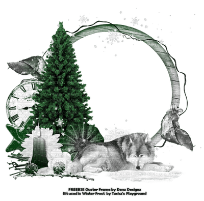 xmas wolf frame - 無料png