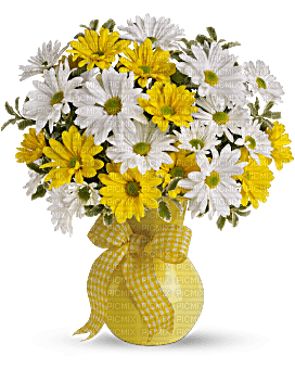 Kaz_Creations Flowers Vase Yellow - PNG gratuit