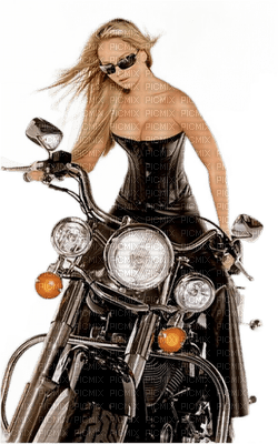 Kaz_Creations Woman Femme On Motorbike - PNG gratuit