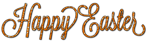 Happy Easter.Text.Orange - KittyKatLuv65 - PNG gratuit