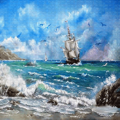 soave background animated summer vintage sea - Δωρεάν κινούμενο GIF