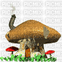 mushroom house - GIF animé gratuit