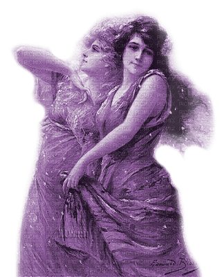 Y.A.M._Vintage lady  purple - besplatni png