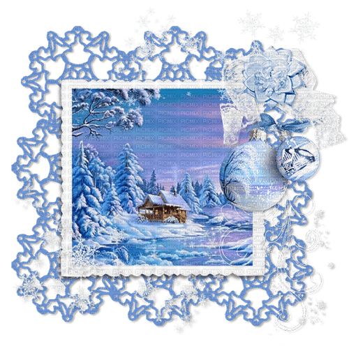 Landscape Winter Christmas Blue - Bogusia - фрее пнг