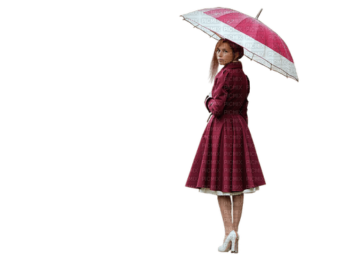 kvinna paraply--woman with umbrella - gratis png