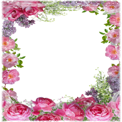 kikkapink frame spring cadre flowers - PNG gratuit
