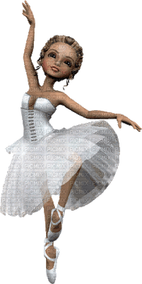 Bailarina.   blanca - GIF animé gratuit
