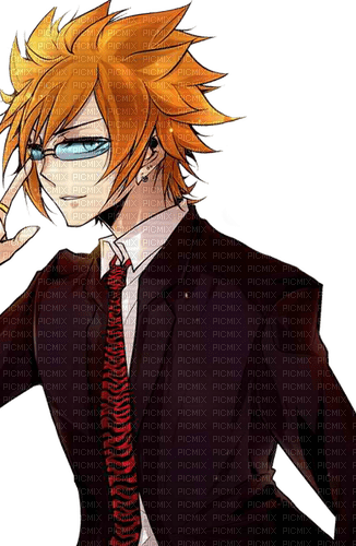 ✶ Anime Boy {by Merishy} ✶, anime , manga , cartoon , girl , boy , glasses  , smoking , red - Free PNG - PicMix