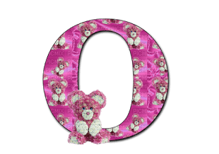 Kaz_Creations Alphabets Pink Teddy Letter O - PNG gratuit