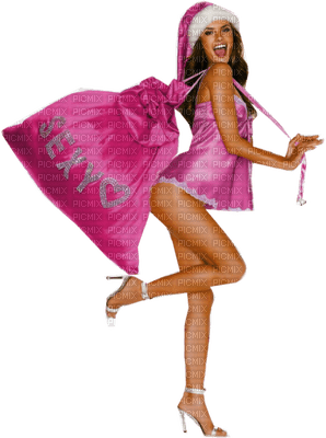 Kaz_Creations Pink Sexy Christmas Woman Femme - png gratis