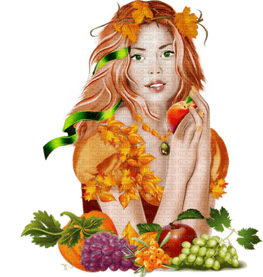 femme vin grapes  woman autumn wine - PNG gratuit