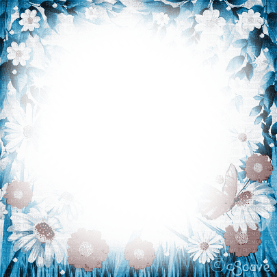 soave frame spring easter flowers white blue BROWN - kostenlos png