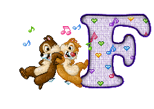 image encre lettre F symbole de musique écureuils Disney edited by me - Бесплатный анимированный гифка
