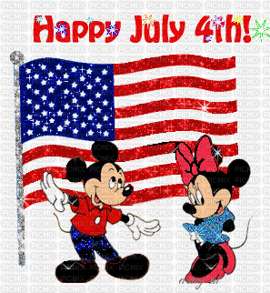 Micky and Minnie 4th of July - GIF animate gratis