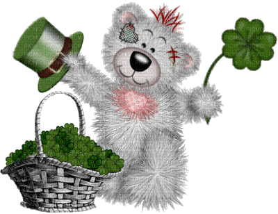 Kaz_Creations Deco St.Patricks Day Creddy Teddy - Gratis animerad GIF