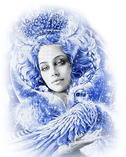 soave woman fantasy winter bird dove snow queen - 無料png