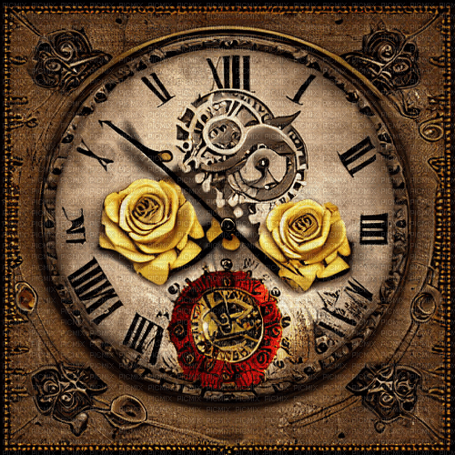kikkapink steampunk clock background - фрее пнг