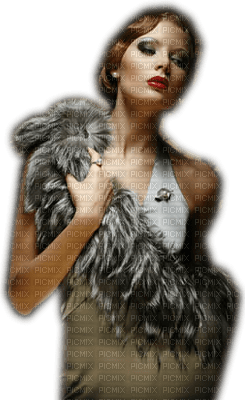 woman in fur bp - png grátis