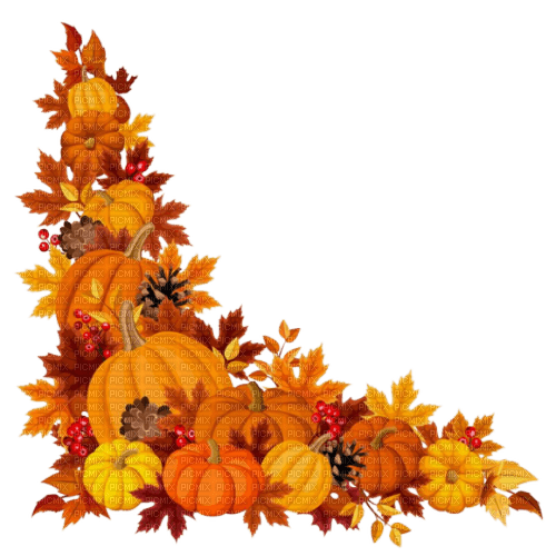 pumpkin autumn border Bb2 - PNG gratuit