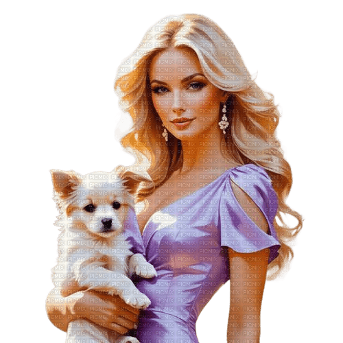 Женщина с собакой - kostenlos png
