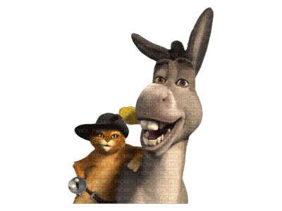 Kaz_Creations Cartoons Shrek Donkey Puss In Boots - bezmaksas png