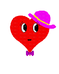 coeur avec chapeau - GIF animé gratuit