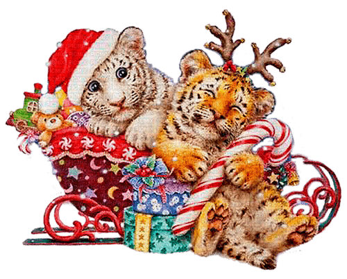 christmas tiger  by nataliplus - ingyenes png