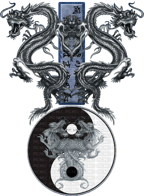 dolceluna asian dragon ying yang - Бесплатный анимированный гифка