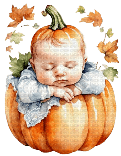Watercolor - Autumn - Baby - bezmaksas png