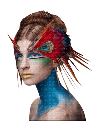 woman peacock face bp - gratis png