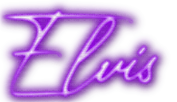 Elvis.Neon.Text.Purple - By KittyKatLuv65 - darmowe png
